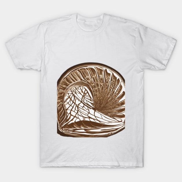 Bronze Nautilus Shell Artwork No. 757 T-Shirt by cornelliusy